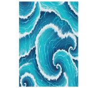 Drapeau de jardin bleu saisonnier vagues de l'océan, décoration d'automne pour la maison, fête, drapeaux de espoir double face, 71,1 x 101,6 cm