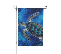 Drapeau de jardin bleu tortue de mer double face pour ferme, vacances, cour, 30,5 x 45,7 cm, bannière extérieure saisonnière pour printemps, été, pelouse, porche, décoration d'intérieur, petit drapeau
