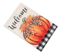 Drapeau de Jardin Bohème Citrouille Halloween en Lin Double Face