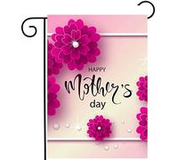 Drapeau De Jardin Bonne Fête Des Mères Je T'Aime Beaucoup Maman Fleur Pride Flag Couleurs Vives Drapeau De Bienvenue Antifouling Garden Flag Pour Home Patio Pelouse 30X45Cm