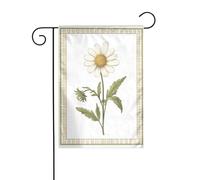 Drapeau de jardin botanique vintage avec marguerites 30 x 45 cm vertical double face pour décoration extérieure de ferme