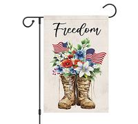 Drapeau De Jardin Bottes De La Liberté Du Memorial Day Jour De L'Indépendance Patriotique Vétérans Américains Pride Flag Drapeau De Bienvenue Antifouling Drapeaus Décoratif Pour Home 30X45Cm