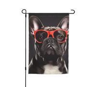 Drapeau de jardin bouledogue français double face pour ferme, vacances, cour, 30,5 x 45,7 cm, bannière extérieure saisonnière pour printemps, été, pelouse, porche, décoration d'intérieur, petit
