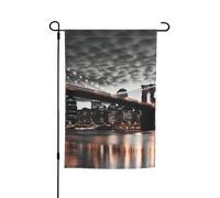 Drapeau de jardin Brooklyn Bridge 12x18 po, impression recto verso, drapeaux de jardin intérieurs et extérieurs, drapeau de vacances pour bannière extérieure, toile de fond photo pour décoration intér