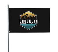 Drapeau De Jardin Brooklyn, New York Drapeau Pour Intérieure | 150X90Cm Drapeaux De Jardin Avec Œillets Résistant Drapeaux Pour Dortoirs Chambres Drapeau De Cour