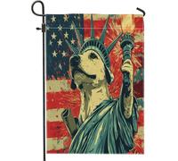 Drapeau de jardin Bull Terrier du 4 juillet 30,5 x 45,7 cm pour extérieur, 250 ans, drapeau vertical standard en lin, imprimé patriotique pour cour, cour, pelouse, décoration extérieure