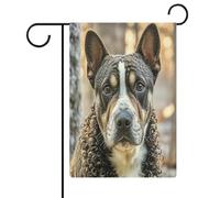 Drapeau de jardin caniche français maison pelouse panneau de bienvenue bannière double face petits drapeaux personnalisés pour piscine, cour, extérieur décoration murale 32,6 x 48,5 cm
