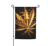 Drapeau de jardin cannabis doré double face pour ferme, vacances, cour, 30,5 x 45,7 cm, bannière extérieure saisonnière pour printemps, été, pelouse, porche, décoration d'intérieur, petit drapeau de