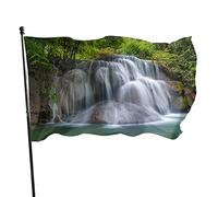 Drapeau de jardin cascade 0,9 x 1,5 m Beautyid Cascade d'eau Jungle Nature profonde Plante Forêt Polyester Yard Drapeaux Maison Patio Pelouse Intérieur Extérieur Bannière de voeux