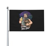 Drapeau De Jardin Celebrate The New Year With A Beer Drapeaus Décoratif Couleur Vive Garden Flag Antifouling Pride Flag Pour Pelouse Cour Pavillon 152X90CM