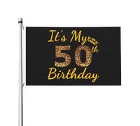 Drapeau De Jardin C'Est Mon 50E Anniversaire Drapeaux Personnalisé Haute Qualité Pirate Drapeaux Pour Décoration D'Halloween, Jardin, Cadeau De Noë, 90X150cm