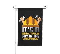 Drapeau De Jardin C'Est Une Belle Journée Dans Le Quartier Ouvrier Suspendre Drapeau Décoratif Uv Fade Résistant Bannière Pour Patio Extérieure Maison 12X18 Inch