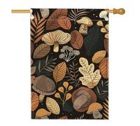 Drapeau de jardin champignon d'automne, bannière de décoration d'intérieur, bannière double face en toile de jute, décoration de pelouse extérieure, 71,1 x 101,6 cm