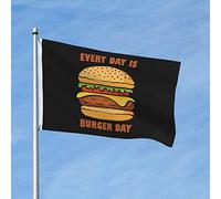 Drapeau De Jardin Chaque Jour Est Le Jour Du Burger Drapeau L'Intérieur Drapeaux Pour Festival, Jardin, Décoration D'Halloween, 90X150cm