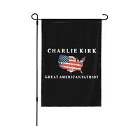 Drapeau de jardin Charlie Kirk GREAT AMERICAN PATRIOT Drapeaux de jardin fantaisie 12x18 Bannière décorative double fa