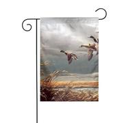 Drapeau de jardin Chasse Canards sauvages Volants Imprimés Drapeaux décoratifs principalement pour patios, jardins, pots de fleurs, terrasse, balcon. 12 x 18 pouces