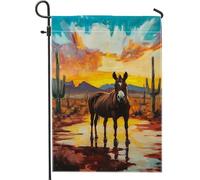 Drapeau de jardin cheval du désert, bannière de décoration de paysage équin marron, décoration saisonnière extérieure de la maison, cour, art double face pour pelouse et terrasse 30,5 x 45,7 cm