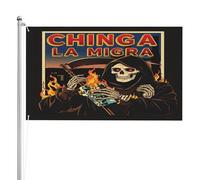 Drapeau de jardin « Chinga La Migra » 120 x 180 cm (4 x 6 pi) - Stop à l’immigration clandestine - Décoration extérieure double face 3 couches