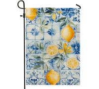 Drapeau de jardin citron, bannière florale jaune d'agrumes pour décoration d'intérieur, drapeau double face en toile de jute, décoration saisonnière de pelouse, 30,5 x 45,7 cm