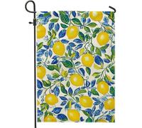 Drapeau de jardin citron, bannière florale jaune pour décoration d'intérieur, toile de jute double face, décoration de pelouse pour fêtes de printemps et d'été, 30,5 x 45,7 cm