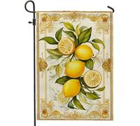 Drapeau de jardin citron, jaune citron, décoration d'intérieur, drapeaux d'extérieur double face en toile de jute pour décoration de pelouse printemps-été, drapeaux de jardin sur le thème des fruits