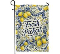 Drapeau de jardin citron, rustique papillon floral d'été jaune en toile de jute double face pour extérieur, pelouse, porche, terrasse, entrée, 30,5 x 45,7 cm