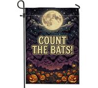 Drapeau de jardin Citrouilles Citation Halloween Count The Bats 30,5 x 45,7