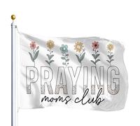Drapeau De Jardin Club Des Mamans Qui Prient Bannière De Cour 100% Polyester Drapeaux Décoratifs D'Extérieur Couleurs Éclatantes Bannière Décorative Pour Bar Procession Faire La Fête 90X150Cm
