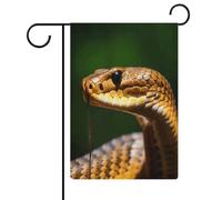 Drapeau de jardin Cobra Serpent - Bannière double face - Petits drapeaux personnalisés pour piscine, cour, extérieur - Décoration murale - 32,6 x 48,5 cm