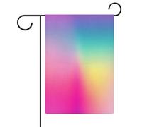 Drapeau de jardin coloré à spectre dégradé de rêve en toile de jute double face pour maison, cour, 32 x 47 cm