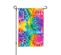 Drapeau de jardin coloré arc-en-ciel tie-dye double face, petits drapeaux pour cour, convient pour l'extérieur ou le jardin, décoration de patio, cour, 45,7 x 30,5 cm