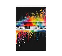 Drapeau de jardin coloré avec clavier de piano et note de musique - 61 x 91 cm - Ne se décolore pas - Double face - Bannière d'extérieur pour cour, porche, pelouse