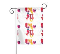 Drapeau de jardin coloré avec image de confession d'amour, décoration de cour, 12x18 pouces pour balcon de terrasse de jardin