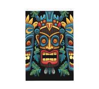 Drapeau de jardin coloré avec motif de masque Tiki - 61 x 91 cm - Ne se décolore pas - Double face - Bannière d'extérieur pour cour, porche, pelouse