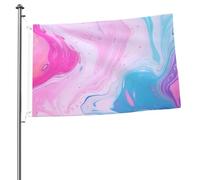 Drapeau de jardin coloré en marbre pastel bleu violet 2 x 3 pieds, impression recto verso, bannière extérieure avec œillets, toile de fond photo pour décoration intérieure et extérieure