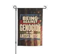 Drapeau de jardin « Contre le génocide et l’antisémitisme » pour l’extérieur, 30 x 45 cm, double face, décoration pour cour.