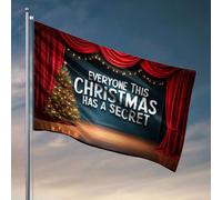 Drapeau de jardin cool avec inscription « Everyone This Christmas Has A Secret ». Drapeau homme grotte bar décoration chambre garçon adolescent (152 x 244 cm)