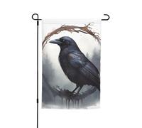 Drapeau de jardin corbeau noir double face pour ferme, vacances, cour, 30,5 x 45,7 cm, bannière extérieure saisonnière pour printemps, été, pelouse, porche, décoration d'intérieur, petit drapeau de