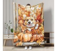 Drapeau de jardin Corgi d'automne - Orange - Motif chien mignon - Décoration saisonnière de la maison - Double face - Confortable - Intérieur et extérieur - 127 x 152 cm