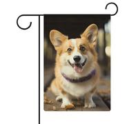 Drapeau de jardin Corgi double face 30,5 x 45,7 cm, drapeau vertical en lin, drapeaux de maison durables pour décoration extérieure festivités de vacances