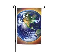 Drapeau de jardin Cosmic Earth 30,5 x 45,7 cm. Décoration extérieure lumineuse double face apporte un peu de plaisir à votre jardin.