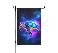 Drapeau de jardin Cosmic Turtle Galaxy, double face, décoratif, pour terrasse ou patio extérieur, 30 x 45 cm (12 x 18 pouces).