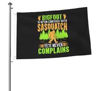 Drapeau De Jardin Couleurs Vives, Bigfoot Est Souvent Confondu Avec Sasquatch. Le Yéti Ne Se Plaint Jamais. Personnalisé Suspendus Fanion Pour Maison Décoration Drapeaux 90X150Cm