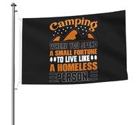 Drapeau De Jardin Couleurs Vives Drapeaux Camping Où Vous Dépensez Une Petite Fortune Pour Vivre Comme Un Sans-Abri Double Couture Bruant Pour Événements Célébration Maison 90X150Cm