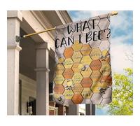 Drapeau De Jardin Coupe-Vent Et Étancheune Drapeaux De Vacances Drôle Jardin Signe Décoration Pour Pelouse Patio Maison Cellule De Ruche Animaux Heureux Que Puis-Je Être Abeille S