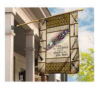 Drapeau De Jardin Coupe-Vent Et Étancheune Jardin Signe Double Face Drapeaux De Pirate Décoration Pour Porche Maison Patio Clarinette, Mets-Y Toute Ton Âme, Joue Comme Tu Le Sens, Vintage M