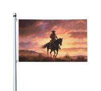 Drapeau de jardin Cowboy West Welcome 0,9 x 1,5 m - Ne se décolore pas - Double face - Bannière d'extérieur pour cour, porche, pelouse
