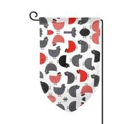 Drapeau de jardin créatif à double face avec imprimé poulet, drapeaux de jardin pour décoration d'intérieur - Résistant aux intempéries et double couture - 45,7 x 31,8 cm