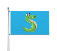 Drapeau De Jardin Crocodile Numéro Cinq Drapeaux 150X90Cm | Drapeau Décoratif Suspendre Bannière Pour Chambres Vacances Dortoirs Bannières