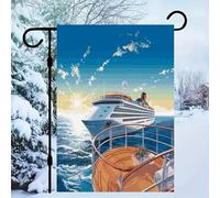 Drapeau de jardin Croisière d'été - Drapeaux de jardin uniques pour toutes les saisons - Résistants à la décoloration - Décoration festive exquise - Bannière tendance pour jardin, terrasse, pelouse